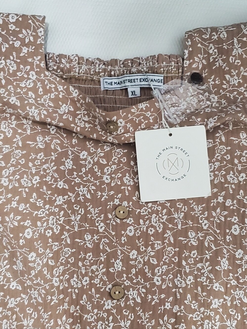 The Main Street Exchange Samantha Smocked Back Ditsy Floral Midi Dress XL - Picture 3 of 12